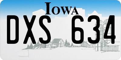 IA license plate DXS634