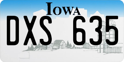 IA license plate DXS635