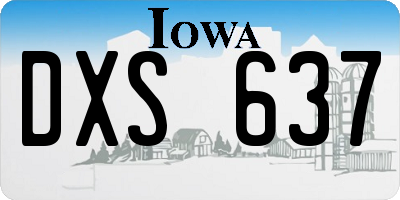 IA license plate DXS637