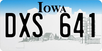 IA license plate DXS641