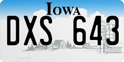 IA license plate DXS643