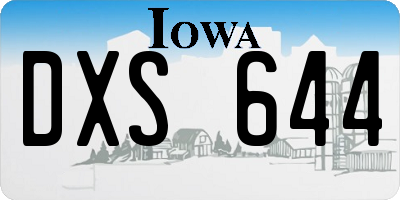 IA license plate DXS644