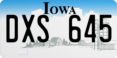 IA license plate DXS645