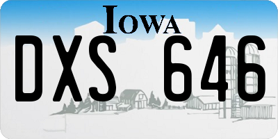 IA license plate DXS646
