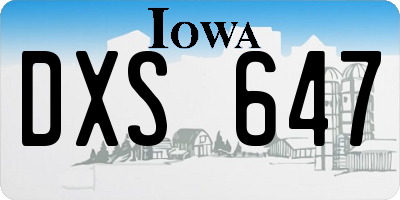IA license plate DXS647