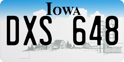 IA license plate DXS648