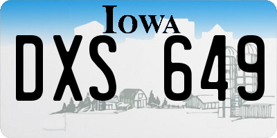 IA license plate DXS649