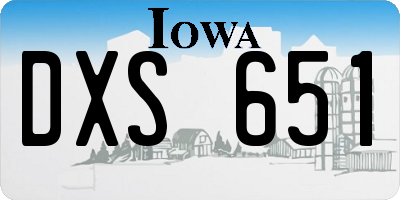 IA license plate DXS651