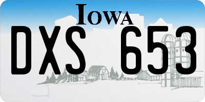 IA license plate DXS653