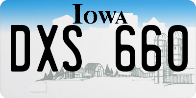 IA license plate DXS660