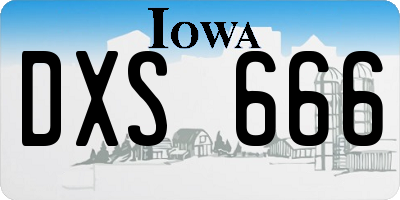 IA license plate DXS666