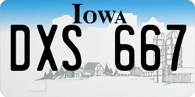 IA license plate DXS667