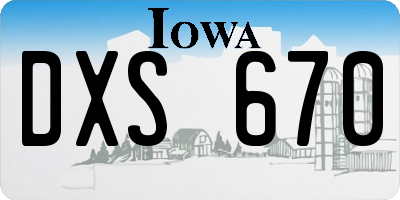 IA license plate DXS670