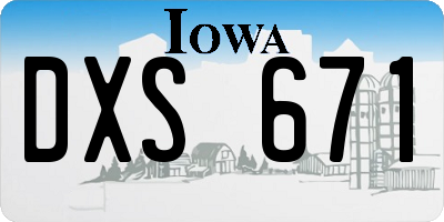 IA license plate DXS671