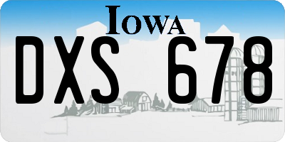 IA license plate DXS678