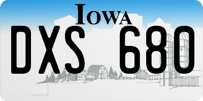 IA license plate DXS680