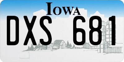 IA license plate DXS681