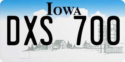 IA license plate DXS700