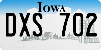IA license plate DXS702