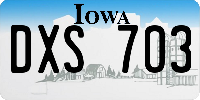 IA license plate DXS703