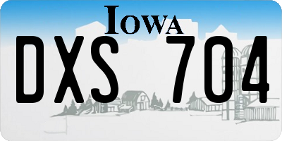 IA license plate DXS704