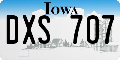 IA license plate DXS707