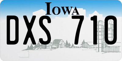 IA license plate DXS710