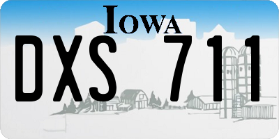 IA license plate DXS711