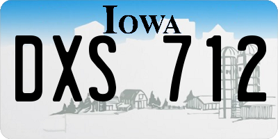 IA license plate DXS712