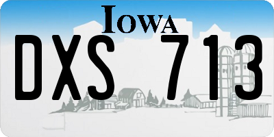 IA license plate DXS713