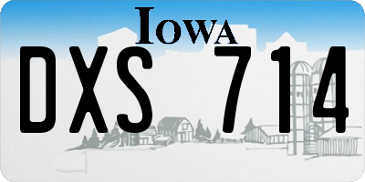 IA license plate DXS714