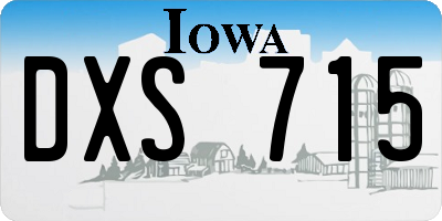 IA license plate DXS715