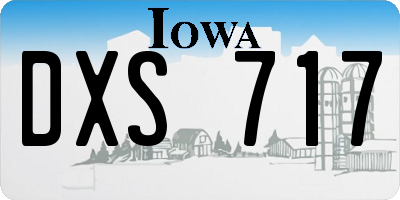 IA license plate DXS717