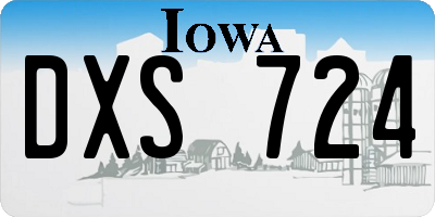 IA license plate DXS724