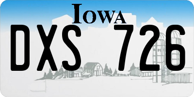 IA license plate DXS726