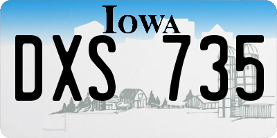 IA license plate DXS735