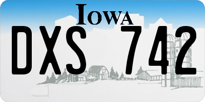 IA license plate DXS742