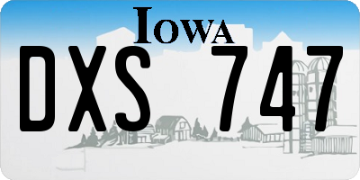 IA license plate DXS747