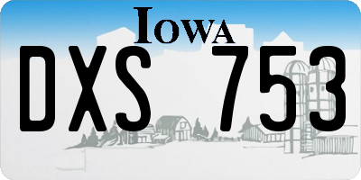 IA license plate DXS753