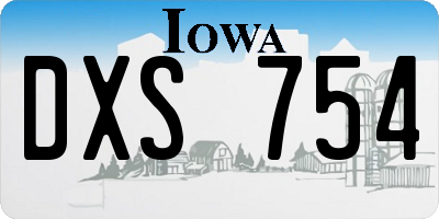 IA license plate DXS754