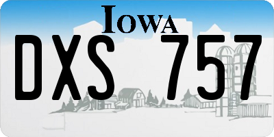 IA license plate DXS757