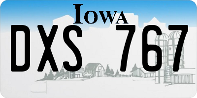 IA license plate DXS767