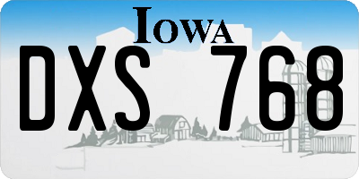 IA license plate DXS768
