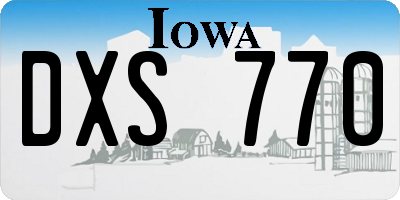IA license plate DXS770