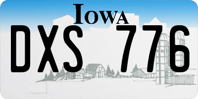 IA license plate DXS776