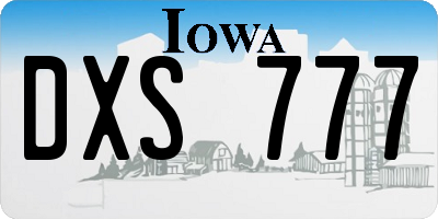 IA license plate DXS777