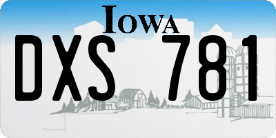 IA license plate DXS781