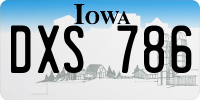 IA license plate DXS786