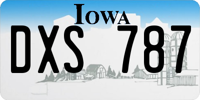IA license plate DXS787