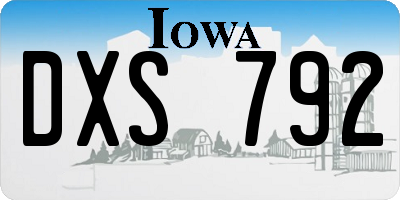 IA license plate DXS792